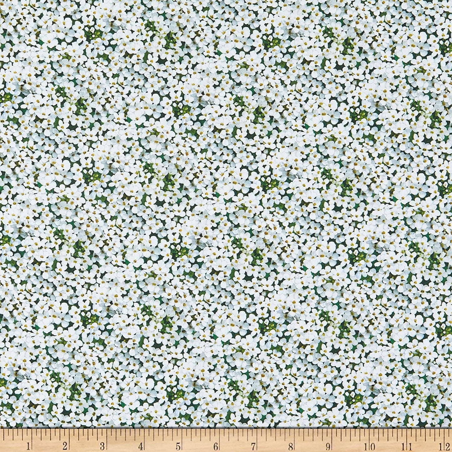 Flowers Tiny White Landscape Medley Elizabeth's Studio Cotton Fabric