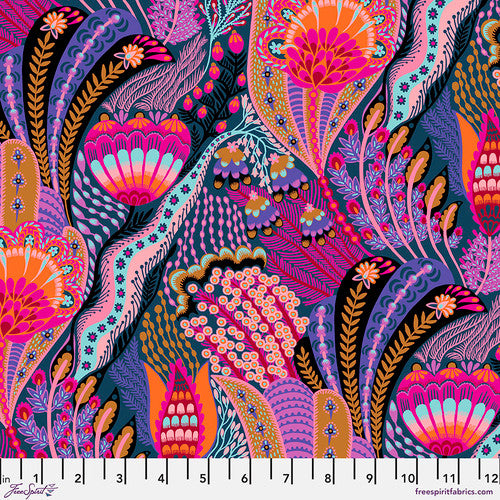 Fluent Passport Fuchsia Anna Maria Free Spirit wide Cotton Fabric