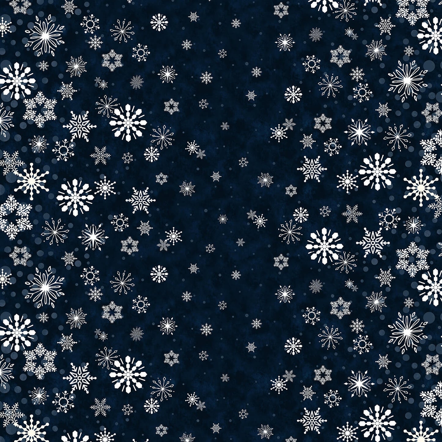 Flurry Friends Snowflake Border Stripe Navy Barb Tourtillotte Henry Glass Cotton Fabric