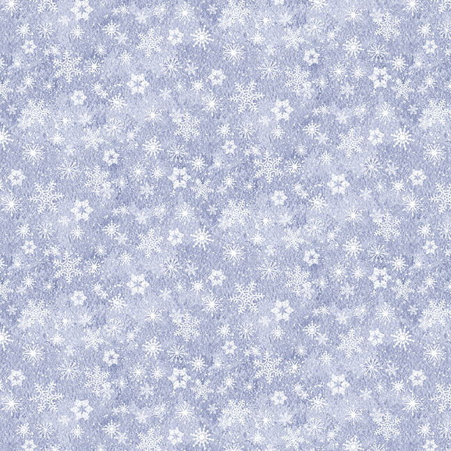Flurry Friends White Snowflake Light Blue Barb Tourtillotte Henry Glass Cotton Fabric