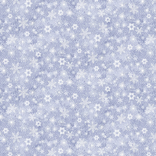 Flurry Friends White Snowflake Light Blue Barb Tourtillotte Henry Glass Cotton Fabric