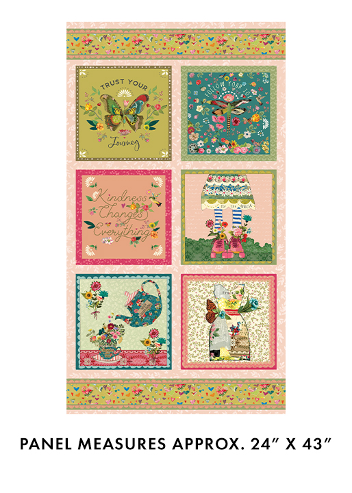 Follow Your Joy Panel 24" Multi Kelly Rae Roberts Benartex Cotton Fabric BE-16658-99