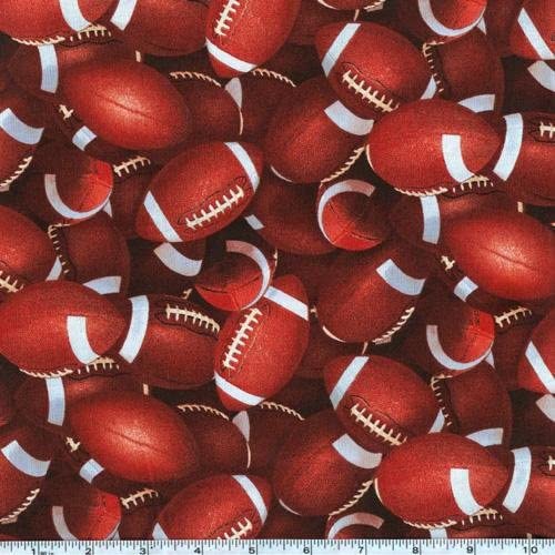 Footballs Packed Sports Elizabeth's Studio Cotton Fabric