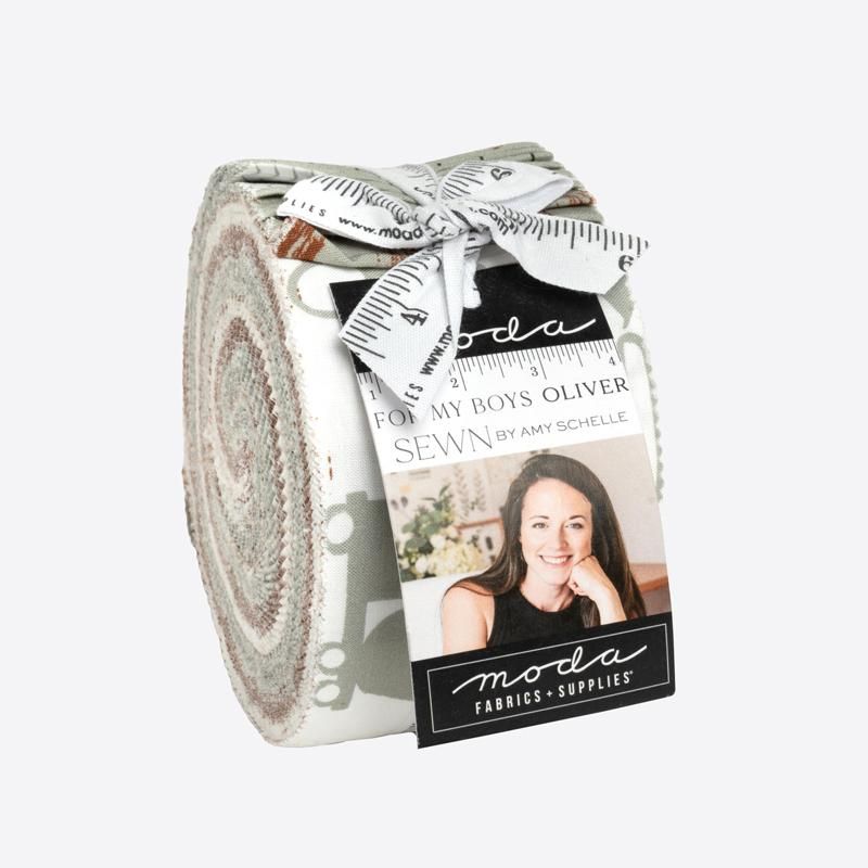 For My Boys Oliver 2.5" Jelly Roll 40pcs Sewn By Amy Schelle Moda Cotton Fabric MD-25160JR