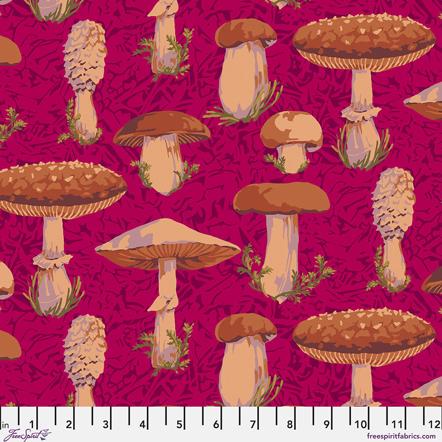 Forage Forest Magenta Martha Negley Free Spirit Cotton Fabric FS-PWMN077.MAGENTA