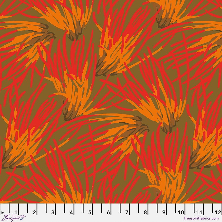 Forage Fungi Olive Martha Negley Free Spirit Cotton Fabric FS-PWMN072.OLIVE