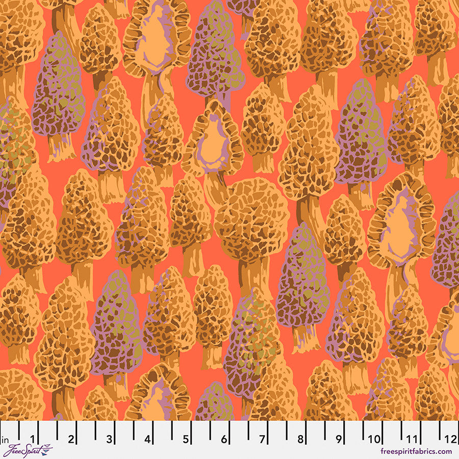 Forage Morel Coral Martha Negley Free Spirit Cotton Fabric FS-PWMN073.CORAL