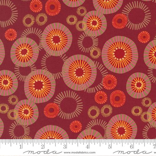 Forest Frolic Mod Indian Blanket Dots Cinnamon Red Robin Pickens Moda Cotton Fabric