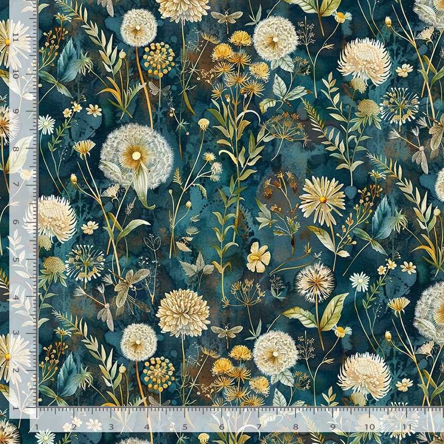 Forest Whisper Midnight Wild Floral Night Timeless Treasures Cotton Fabric TT-FLEUR-CD3683-NIGHT | US Fabric Shop
