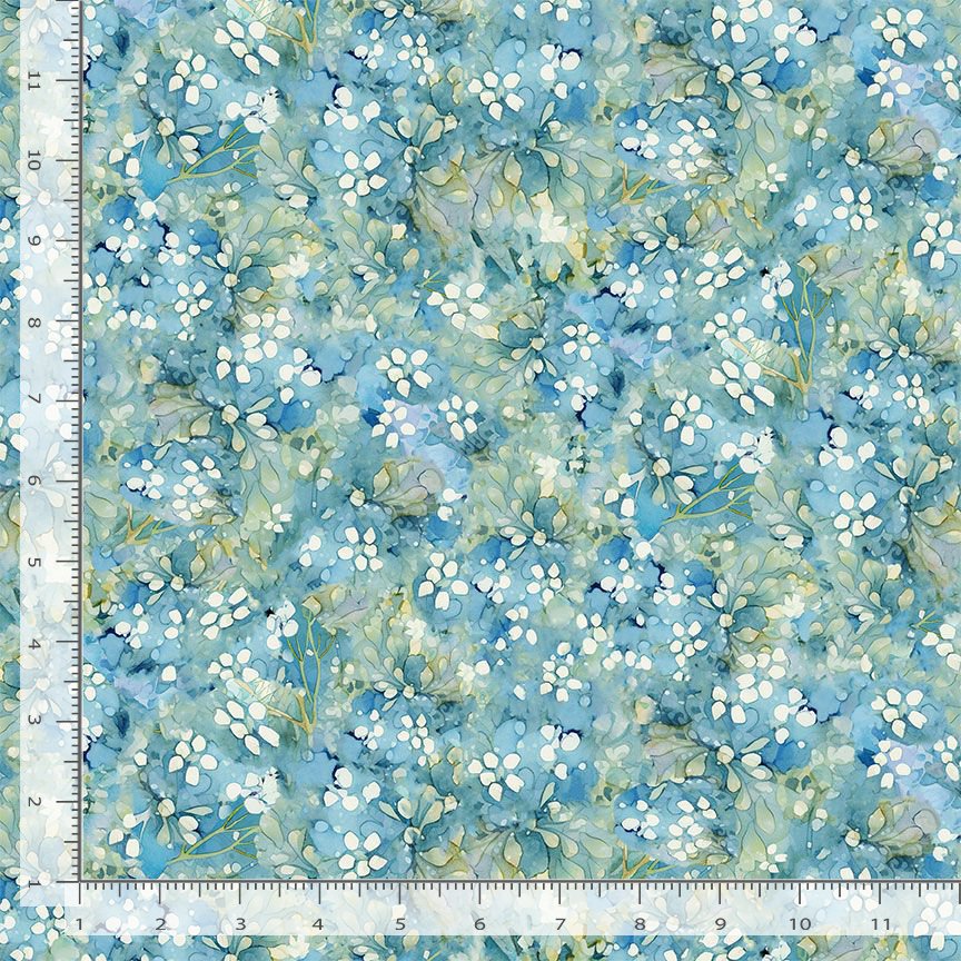 Forest Whisper Tonal Floral Blue Timeless Treasures Cotton Fabric TT-F ...