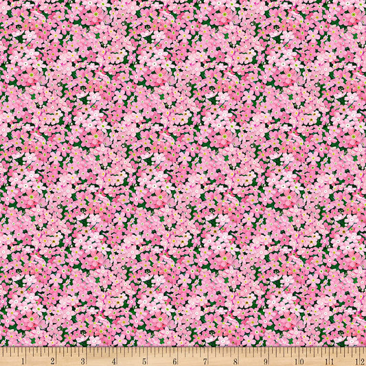 Landscape Medley Forget me not pink Elizabeth's Studio Cotton Fabric