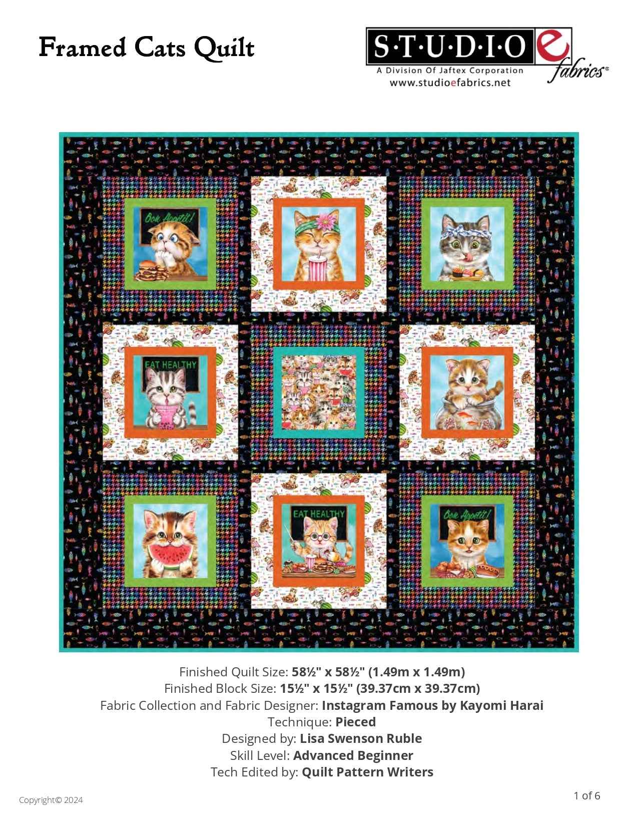 Free Pattern-Instagram Famous Framed Cats Quilt