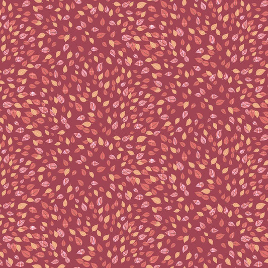 Free Falling Swirling Leaves Auburn Burgundy Red Funny Girl Studio E Cotton Fabric SE-9021-33