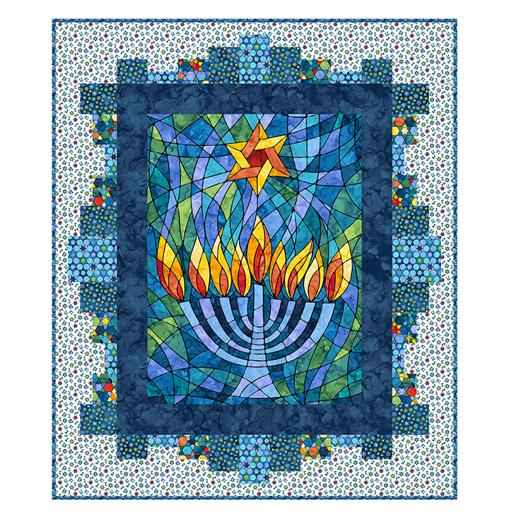 Free Pattern - Hanukkah Lights Quilt Pattern Northcott Studio Northcott Fabrics