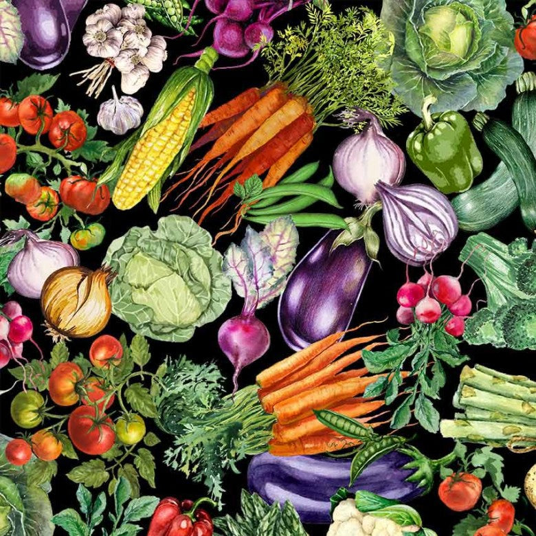 Fresh & Local Vegetable Medley Multi Michael Miller Cotton Fabric