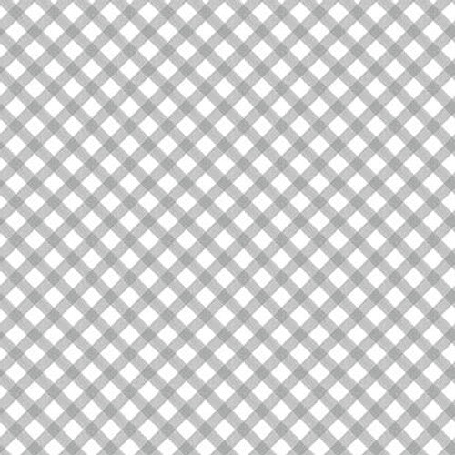 Fresh Picked Lemons Diagonal Plaid Grey Jane Shasky Henry Glass Cotton Fabric