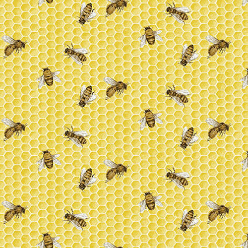 Fresh Picked Lemons Tossed Bee Yellow Jane Shasky Henry Glass Cotton Fabric