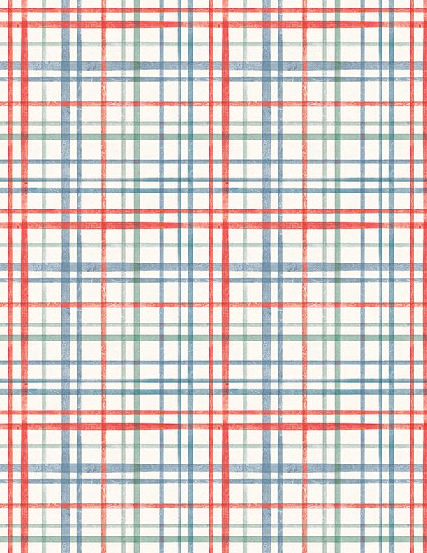 Fresh & Sweet Plaid Cream Janelle Penner Wilmington Prints Cotton Fabric