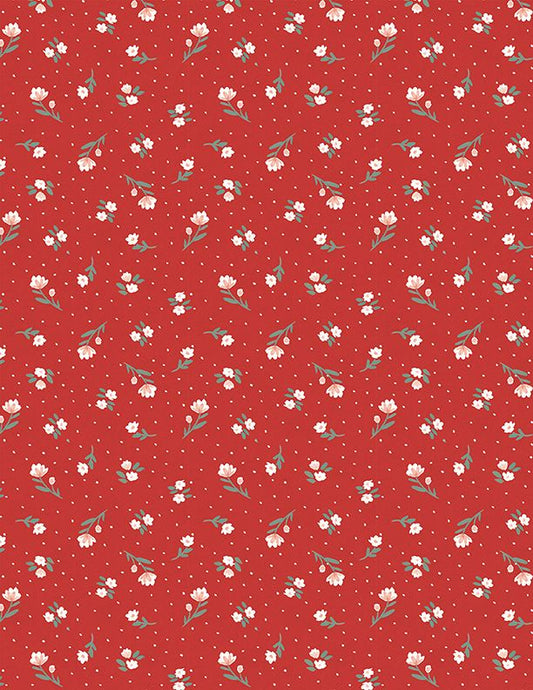 Fresh & Sweet Small Floral Red Janelle Penner Wilmington Prints Cotton Fabric