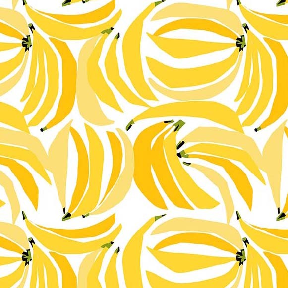 Fresh Fruit Bananas Yellow Jane Dixon Michael Miller Cotton Fabric MM-DC11180-YELL-D