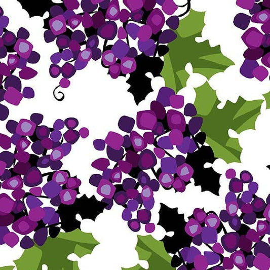 Fresh Fruit Grapes Purple Jane Dixon Michael Miller Cotton Fabric MM-DC11184-PURP-D