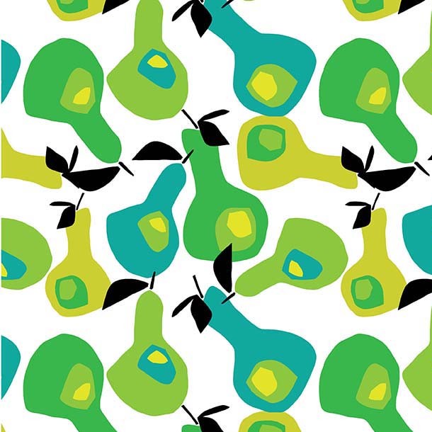 Fresh Fruit Pears Multi Jane Dixon Michael Miller Cotton Fabric MM-DC11190-MULT-D