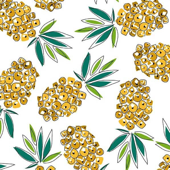 Fresh Fruit Pineapple Crush Yellow Jane Dixon Michael Miller Cotton Fabric