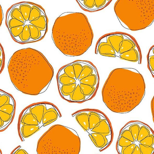 Fresh Fruit Tangerines Orange Jane Dixon Michael Miller Cotton Fabric MM-DC11185-ORAN-D