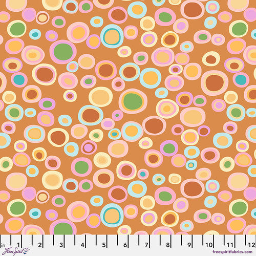 From the Archives Bubbles Ochre Orange Kaffe Fassett Free Spirit Cotton 68s Fabric FS-PWGP015.OCHRE