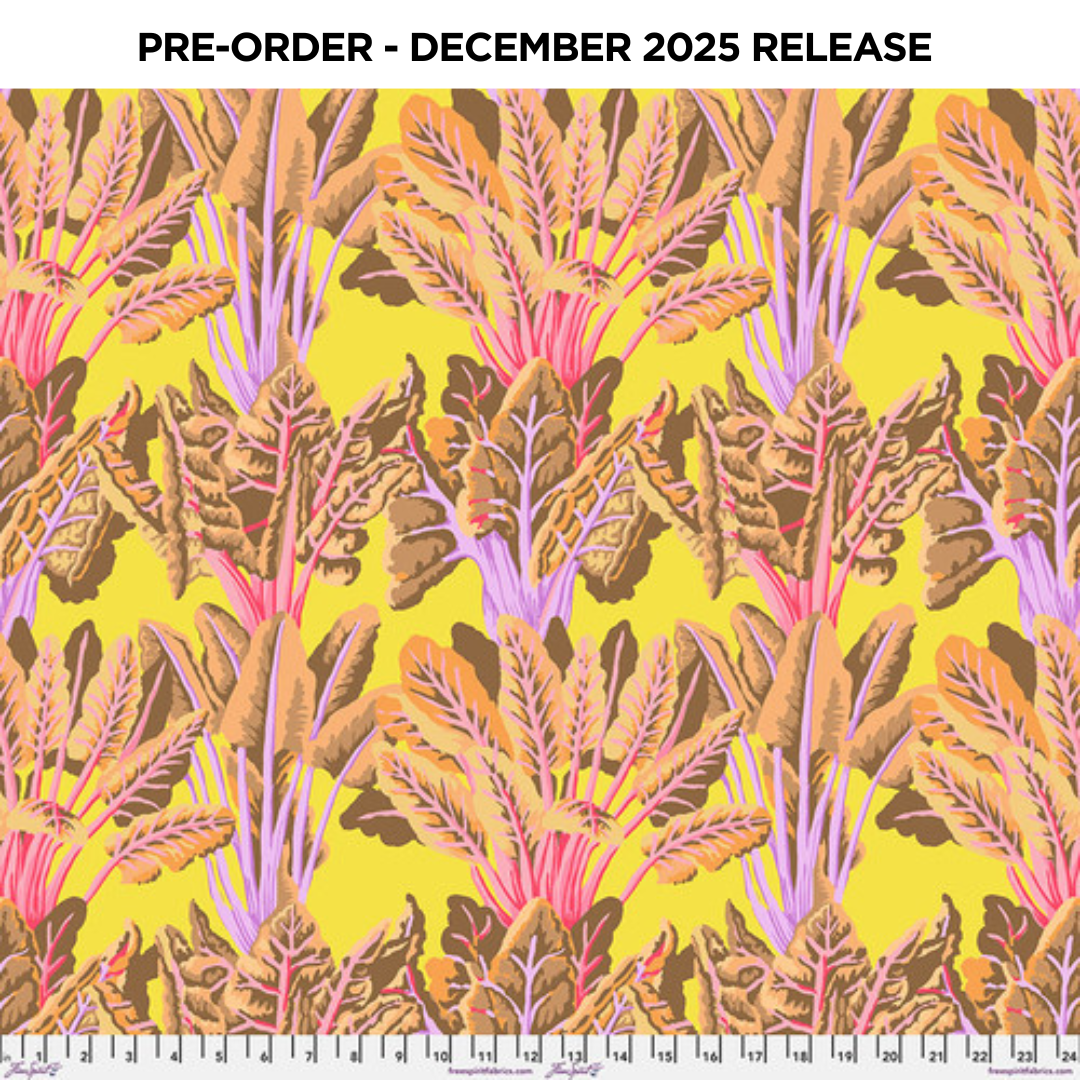 PRE-ORDER | DEC 2025 | From the Archives Chard Yellow Kaffe Fassett Free Spirit Cotton 68s Fabric FS-PWGP0128.YELLOW