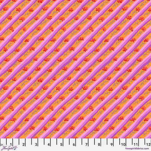 From the Archives Diagonal Poppy Lavender Kaffe Fassett Free Spirit Cotton 68s Fabric FS-PWGP024.LAVENDER