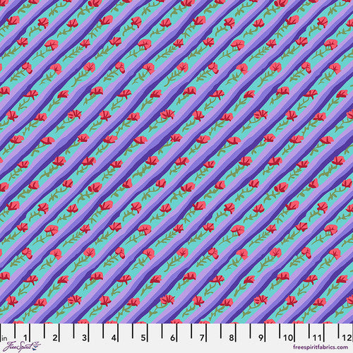 From the Archives Diagonal Poppy Purple Kaffe Fassett Free Spirit Cotton 68s Fabric FS-PWGP024.PURPLE