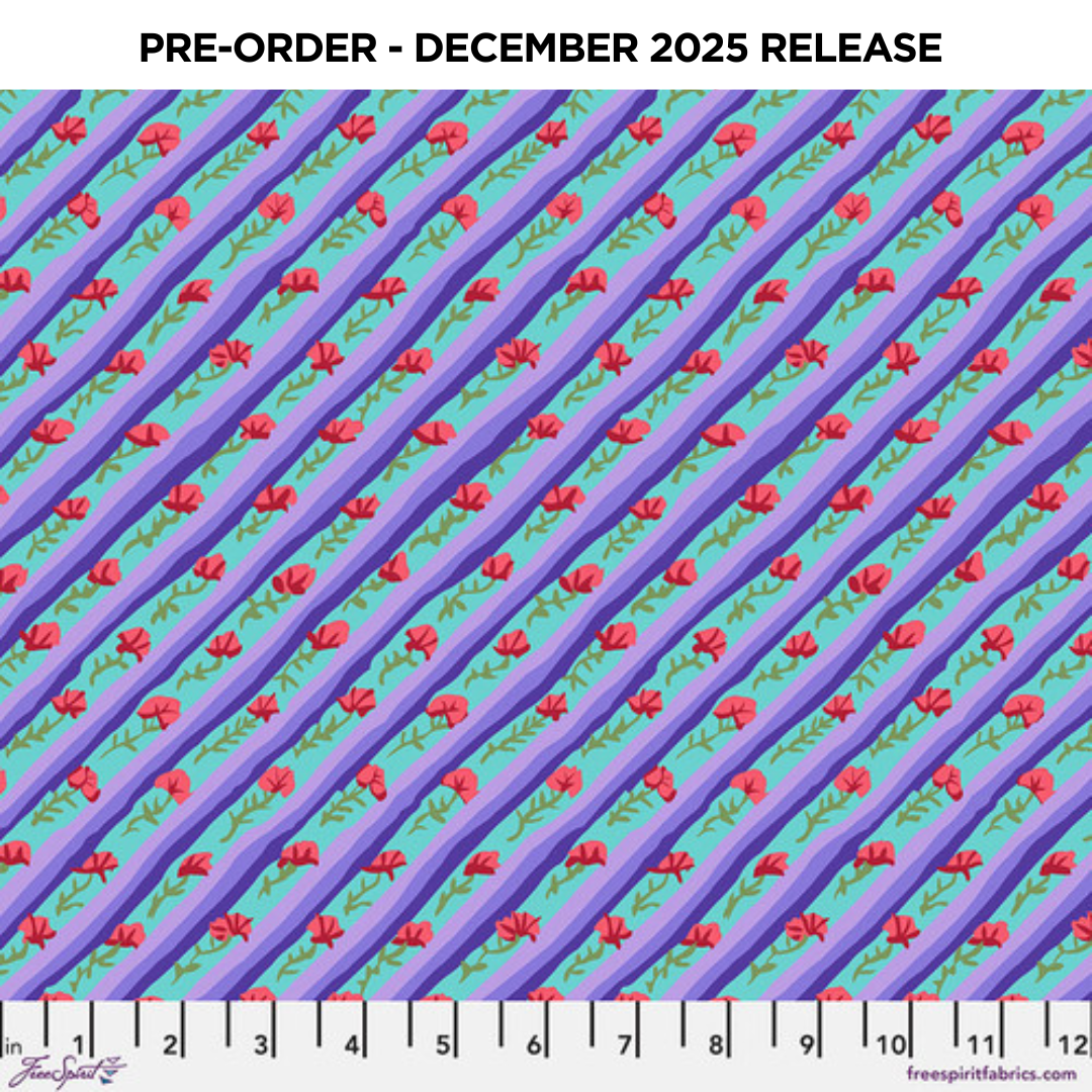 PRE-ORDER | DEC 2025 | From the Archives Diagonal Poppy Purple Kaffe Fassett Free Spirit Cotton 68s Fabric FS-PWGP024.PURPLE