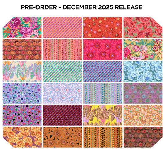 PRE-ORDER | DEC 2025 | From the Archives Fat Quarter Bundle 18"x21" 24pcs Kaffe Fassett Free Spirit Cotton 68s Cotton Fabric FS-FB4FQGP.ARCHIVE