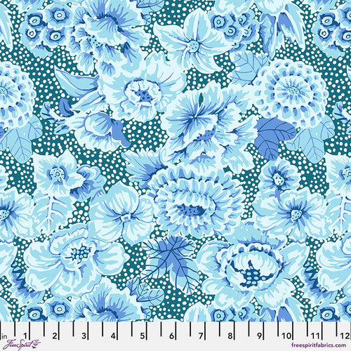 From the Archives Floral with Dots Blue Kaffe Fassett Free Spirit Cotton 68s Fabric FS-PWGP002.BLUE