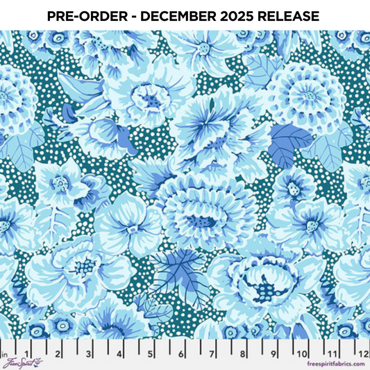 PRE-ORDER | DEC 2025 | From the Archives Floral with Dots Blue Kaffe Fassett Free Spirit Cotton 68s Fabric FS-PWGP002.BLUE