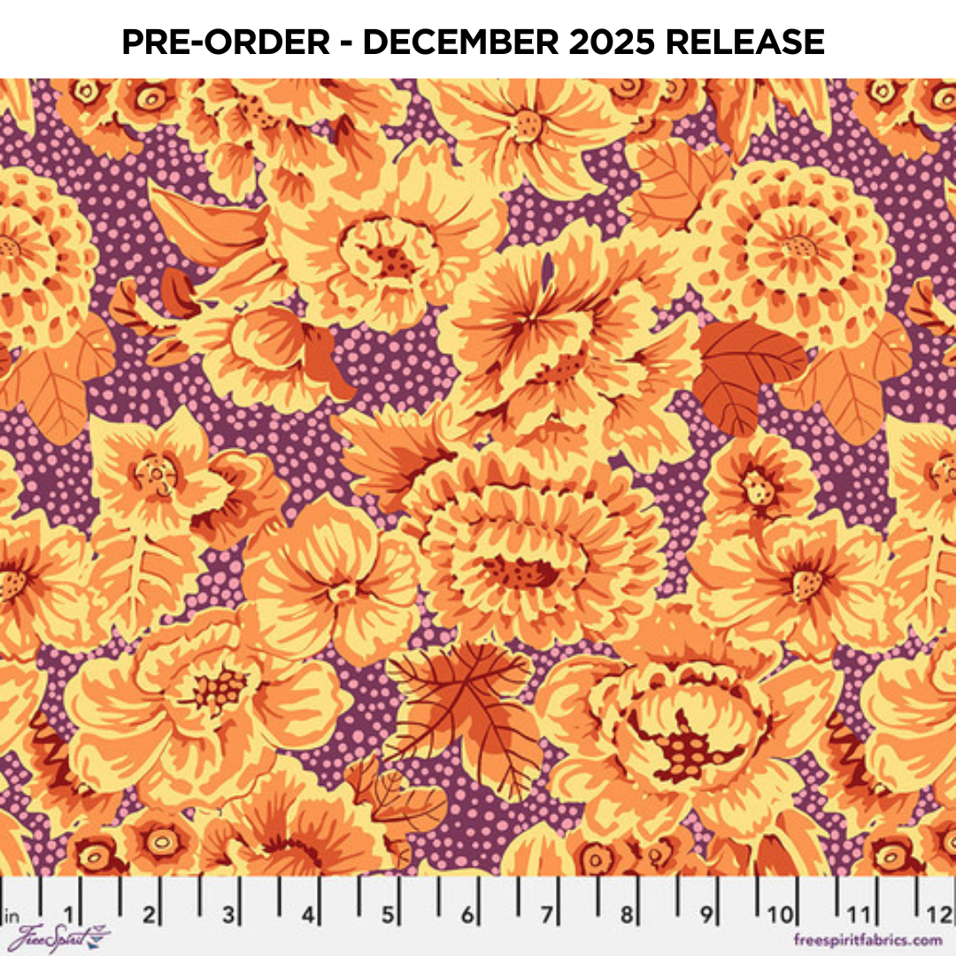 PRE-ORDER | DEC 2025 | From the Archives Floral with Dots Plum Kaffe Fassett Free Spirit Cotton 68s Fabric FS-PWGP002.PLUM