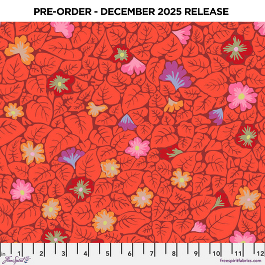 PRE-ORDER | DEC 2025 | From the Archives Leaves Red Kaffe Fassett Free Spirit Cotton 68s Fabric FS-PWGP030.RED