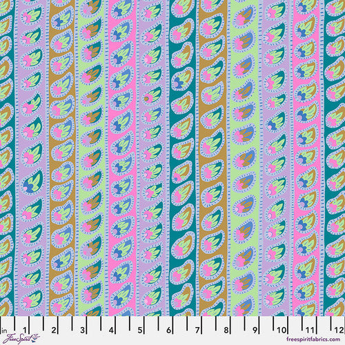 From the Archives Paisley Stripe Lavender Kaffe Fassett Free Spirit Cotton 68s Fabric FS-PWGP032.LAVANDER