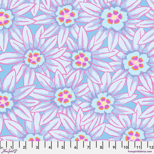 From the Archives Potentilla Blue Kaffe Fassett Free Spirit Cotton 68s Fabric FS-PWGP064.BLUE