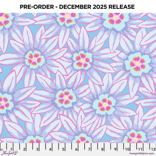 PRE-ORDER | DEC 2025 | From the Archives Potentilla Blue Kaffe Fassett Free Spirit Cotton 68s Fabric FS-PWGP064.BLUE