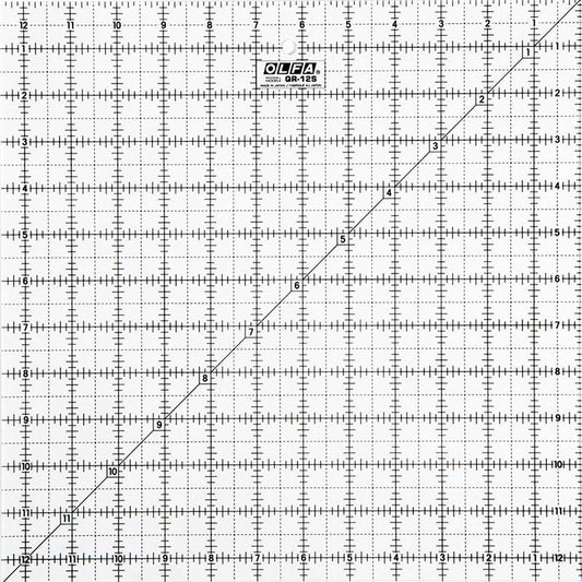 Frosted Ruler Square 12.5" Acrylic Olfa OLFA-QR-12S