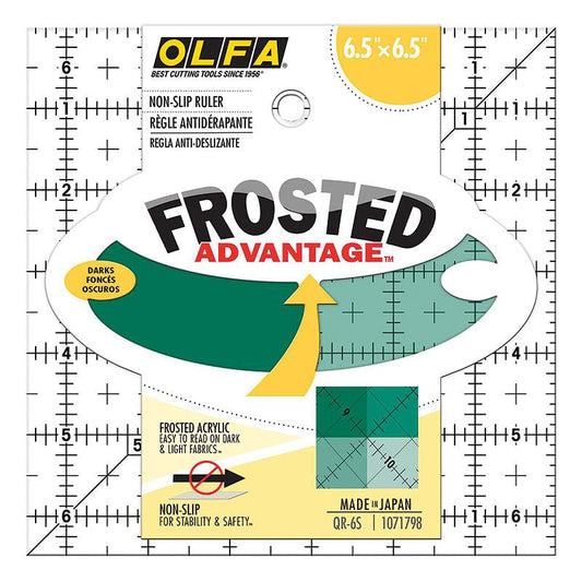 Frosted Ruler Square 6.5" Acrylic Olfa OLFA-QR-6S