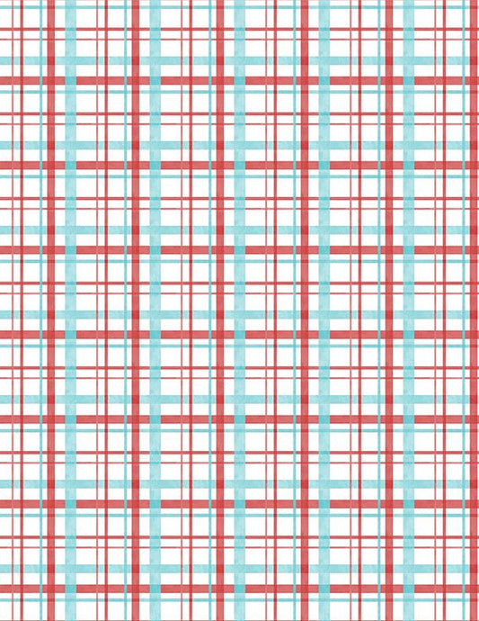 Frosty Merry-Mints Plaid White Danielle Leone Wilmington Prints Cotton Fabric