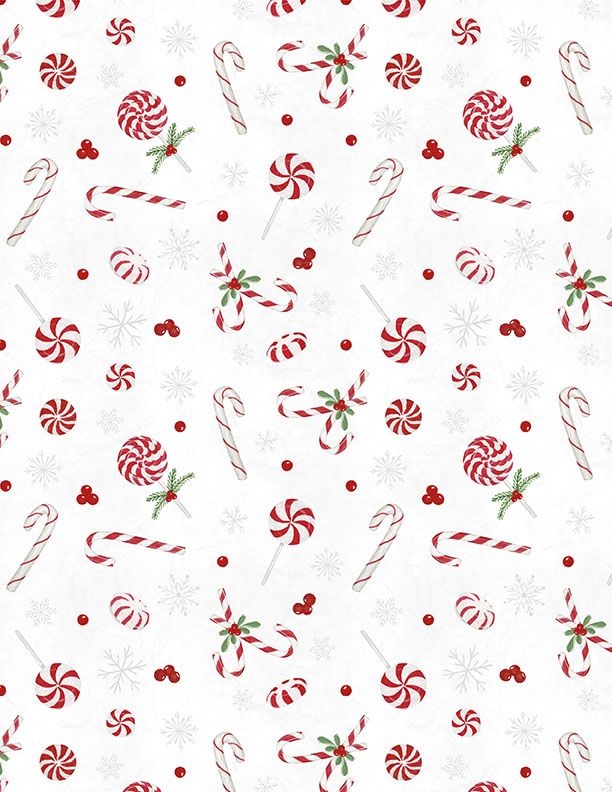 Frosty Merry-Mints Sweet Toss White Danielle Leone Wilmington Prints Cotton Fabric