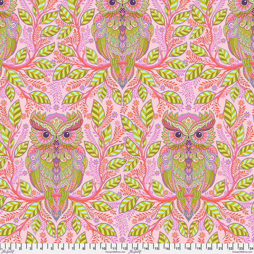 Full Moon Forest II Hootie Patootie Honey Pink Tula Pink Free Spirit Cotton Fabric FS-PWTP244.HONEY