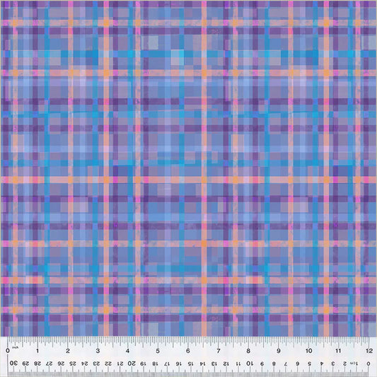 Fur-ever Friends Playful Plaid Purple Gareth Lucas Windham Cotton Fabric WF-54537D-10