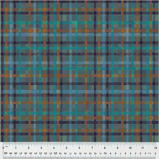 Fur-ever Friends Playful Plaid Slate Gareth Lucas Windham Cotton Fabric WF-54537D-2