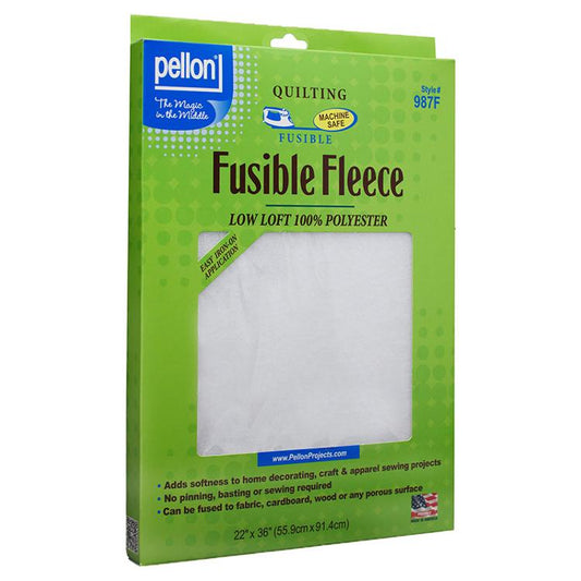 Fusible Fleece 22"x36" Low Loft Acid-Free Polyester Pellon Polyester PELLON-987F-PKG