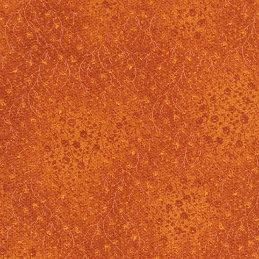 Fusions 4 Amber Orange Floral Texture Robert Kaufman Cotton Fabric